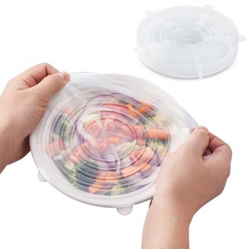 6pcs/Lot Universal Silicone Suction Lid-bowl Pan Cooking Pot Lid-silicon Stretch Lids Silicone Cover Pan Spill Lid Stopper Cover