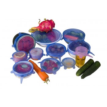 6pcs/set Reusable silicon stretch lids universal lid Silicone food wrap bowl pot lid silicone cover pan cooking Kitchen Stoppers