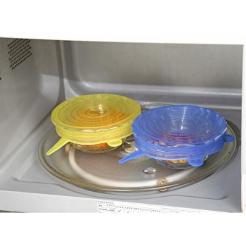 6pcs/set Reusable silicon stretch lids universal lid Silicone food wrap bowl pot lid silicone cover pan cooking Kitchen Stoppers