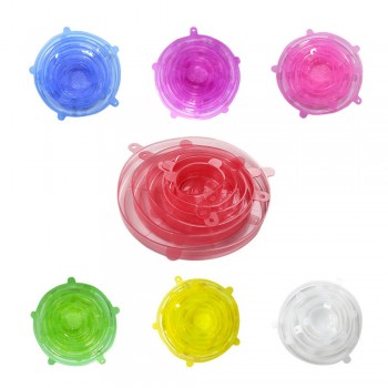 6pcs/set Net Snowflake Silicone Stretch Lids Universal Lids to Keep Food Fresh Storage Stretch Covers for Fruit,Cup,Bowl,Dish