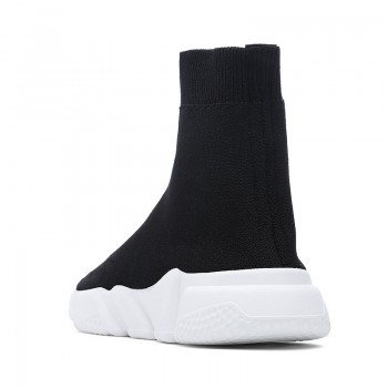 New Light High Top Breathable Lightweight Sock Shoes Man Women Sports Stretch Sport Sneakers Running Shoes For Men Sneaker Black