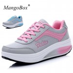 Mangobox 2017 New Woman Sport Shoes Walking Sneakers Hight Increasing Comfortable Ladies Footwear Black Pink Sport Trainers