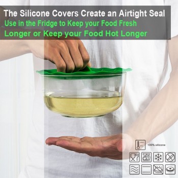 WALFOS Set of 5 silicone Microwave  bowl cover cooking pot pan lid Cover-Silicone food wrap cooking tools kitchen utensil