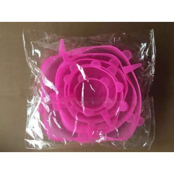 6 Pcs Silicone Stretch Lids Reusable Airtight Food Wrap Covers Keeping Fresh Seal Bowl Stretchy Wrap Cover Kitchen Cookware