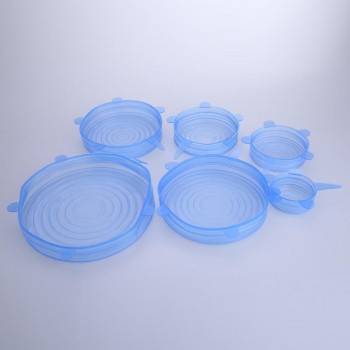 6pcs/set Silicone Stretch Lids Universal Suction Lid-bowl Pan Cooking Pot Cover Silicone Bowl Cover Pan Lids Kitchen Accessories