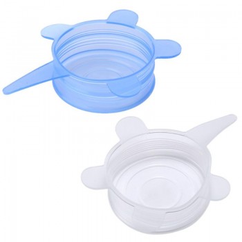 6pcs/set Silicone Stretch Lids Universal Suction Lid-bowl Pan Cooking Pot Cover Silicone Bowl Cover Pan Lids Kitchen Accessories