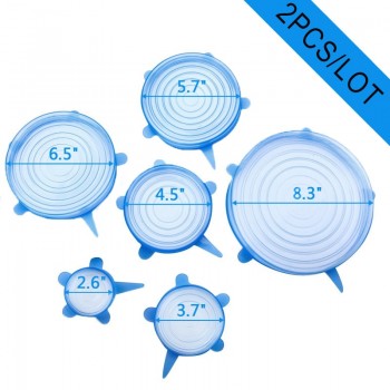 2PC/LOT Silicone Suction Lid-bowl Pan Cooking Pot Lid-silicon Stretch Lids  Spill lid Stopper Universal Food Cover