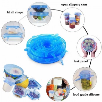 2PC/LOT Silicone Suction Lid-bowl Pan Cooking Pot Lid-silicon Stretch Lids  Spill lid Stopper Universal Food Cover