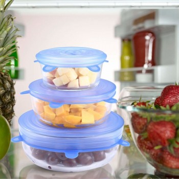 2PC/LOT Silicone Suction Lid-bowl Pan Cooking Pot Lid-silicon Stretch Lids  Spill lid Stopper Universal Food Cover