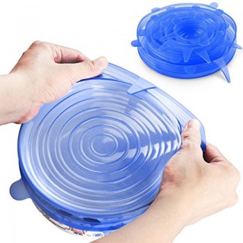 Universal Silicone Suction Lid 2PCS Easy Vacuum Seal Stretch  Sealer Bowl Can Pan Pot Caps Cover Kitchen Cookware Accessories