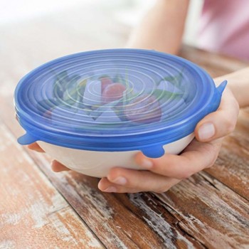 Universal Silicone Suction Lid 2PCS Easy Vacuum Seal Stretch  Sealer Bowl Can Pan Pot Caps Cover Kitchen Cookware Accessories