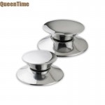 QueenTime 2Pcs/Set Replacement Pot Lid Knobs Stainless Steel Pans Cover Handle Durable Silver Wok Lids Grip Cookware Accessories