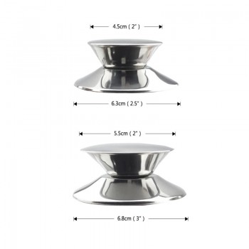 QueenTime 2Pcs/Set Replacement Pot Lid Knobs Stainless Steel Pans Cover Handle Durable Silver Wok Lids Grip Cookware Accessories