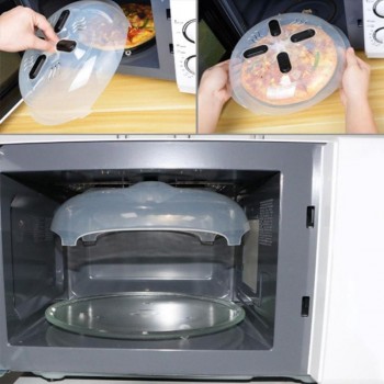Food Splatter Guard Professional Microwave Food Anti-Sputtering Cover  With Steam Vents Magnetic Splatter Lid Heat Resistant