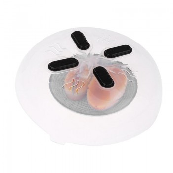 Food Splatter Guard Professional Microwave Food Anti-Sputtering Cover  With Steam Vents Magnetic Splatter Lid Heat Resistant