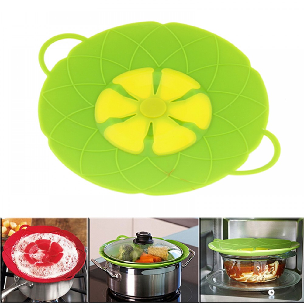 Multi-function Cooking Tools Flower Cookware Parts Green Silicone Boil Over Spill lid Stopper Oven Safe For Pot/Pan Cover 10