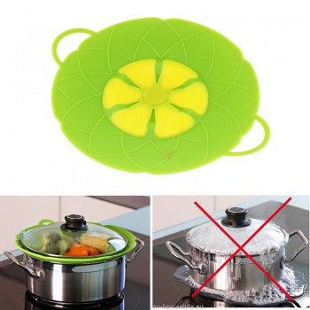 Multi-function Cooking Tools Flower Cookware Parts Green Silicone Boil Over Spill lid Stopper Oven Safe For Pot/Pan Cover 10