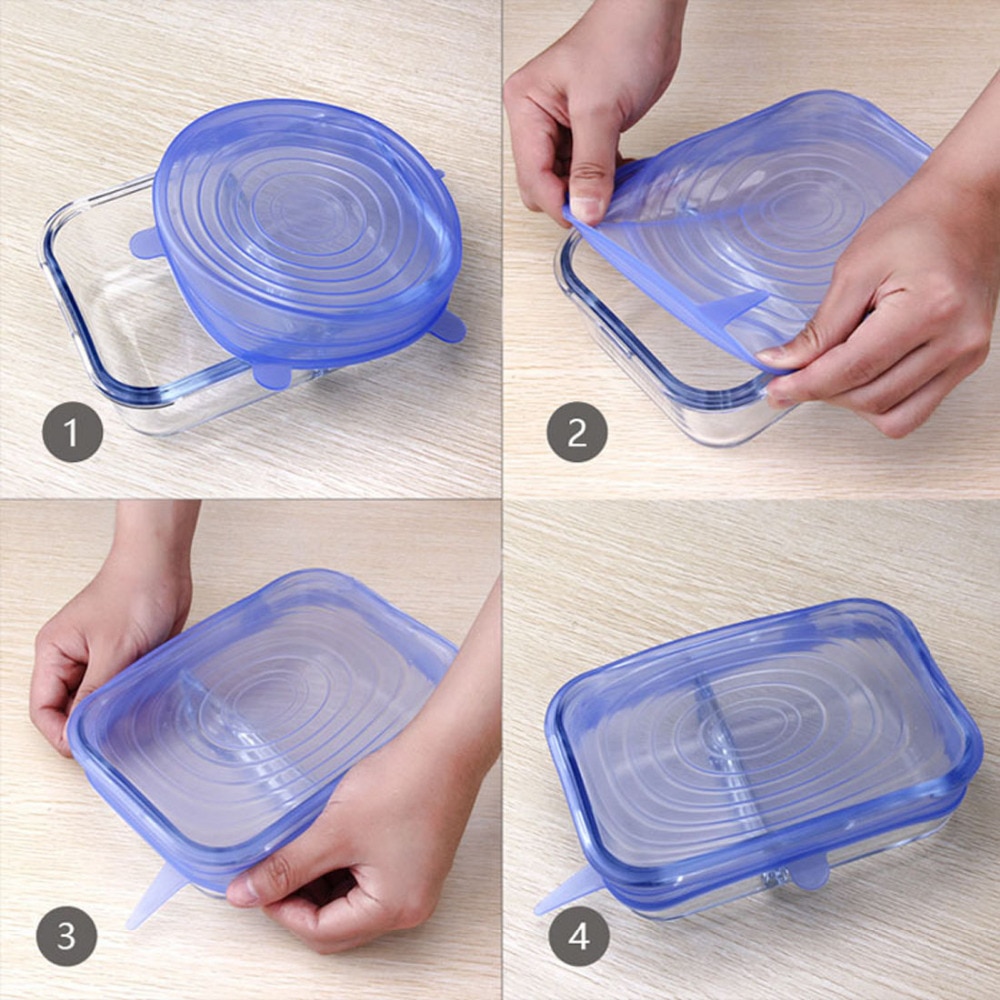 Food Grade real silicon stretch lids universal lid silicone saran food wrap-bowl pot lid-silicone cover pan kitchen tools