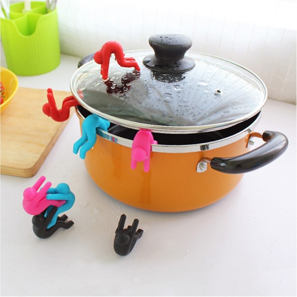 2 pcs/pack Multi Functional Lids Holder Spill Control Silicone Prevent Pot-cover Overflow Cooking Tools Useful Kitchen Tool