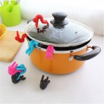 2 pcs/pack Multi Functional Lids Holder Spill Control Silicone Prevent Pot-cover Overflow Cooking Tools Useful Kitchen Tool