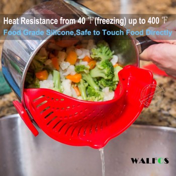 WALFOS Food Grade  Silicone Funnel Strainer Pot Pan Bowl Baking Wash Rice Colander Kitchen Accessories Gadgets cooking Tools