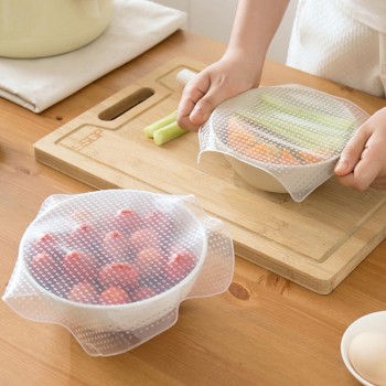 Multifunctional Food Fresh Keeping Wrap Kitchen Tools Reusable Silicone Food Wraps Seal Vacuum Cover Lid Stretch