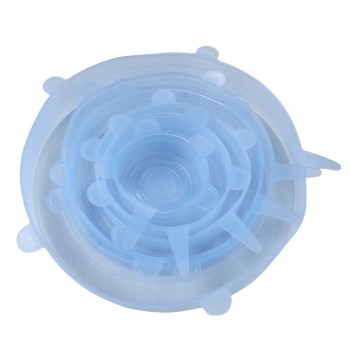6Pcs/lot Silicone Stretch Lids Universal Food amp; Bowl Silicone Caps BPA Free Kitchen Silicone Covers For Dishes Kitchen Helper