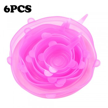 6Pcs/lot Silicone Stretch Lids Universal Food amp; Bowl Silicone Caps BPA Free Kitchen Silicone Covers For Dishes Kitchen Helper