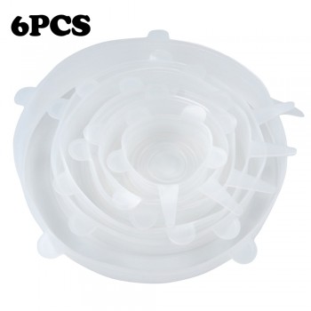 6Pcs/lot Silicone Stretch Lids Universal Food amp; Bowl Silicone Caps BPA Free Kitchen Silicone Covers For Dishes Kitchen Helper