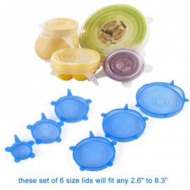 6Pcs/ Set Universal Silicone Stretch Lids Vacuum Seal Suction Cover Sealer Bowl Pot Silicone Cover kitchen cookwar accessories