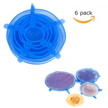 6Pcs/ Set Universal Silicone Stretch Lids Vacuum Seal Suction Cover Sealer Bowl Pot Silicone Cover kitchen cookwar accessories