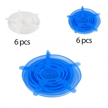 6Pcs/ Set Universal Silicone Stretch Lids Vacuum Seal Suction Cover Sealer Bowl Pot Silicone Cover kitchen cookwar accessories