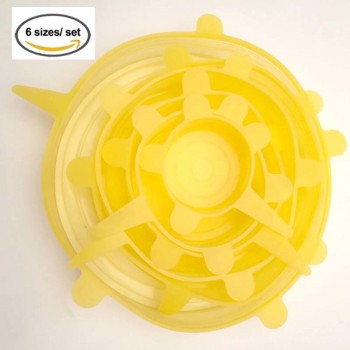 6Pcs/ Set Universal Silicone Stretch Lids Vacuum Seal Suction Cover Sealer Bowl Pot Silicone Cover kitchen cookwar accessories