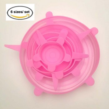 6Pcs/ Set Universal Silicone Stretch Lids Vacuum Seal Suction Cover Sealer Bowl Pot Silicone Cover kitchen cookwar accessories