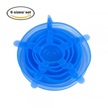 6Pcs/ Set Universal Silicone Stretch Lids Vacuum Seal Suction Cover Sealer Bowl Pot Silicone Cover kitchen cookwar accessories