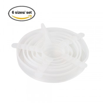 6Pcs/ Set Universal Silicone Stretch Lids Vacuum Seal Suction Cover Sealer Bowl Pot Silicone Cover kitchen cookwar accessories