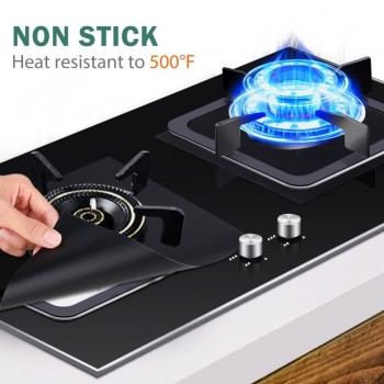 4Pcs/set Reusable Fiber Gas Stove Protector Cover Mat Pad Nonstick Anti-fouling Stove Protector Liner Cleaning Mat Kitchen Tools