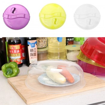 New Food Splatter Guard Microwave Hover Anti-Sputtering Cover Oven Oil Cap Heated Sealed Plastic Cover Dish Dishes Food Cover