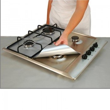 4pcs Universal Oven Liner Gas Hob Protector Sheets Square Heat Resistant Burner Cooker Protector Washable Reusable Pad 27*27cm