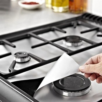 4pcs Universal Oven Liner Gas Hob Protector Sheets Square Heat Resistant Burner Cooker Protector Washable Reusable Pad 27*27cm