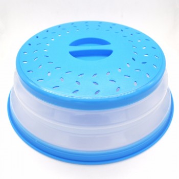 Collapsible Microwave Cover Lid Folding Silicone Microwave Plate Cover Colander Strainer for Fruit Vegetables 10.5 inch