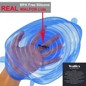 WALFOS 6pcs Universal Silicone Stretch Suction Pot Lids Kitchen Silicone Cover Cooking Pan Spill Lids Home Bowl Stopper Cover