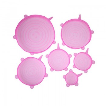 6pcs/set Universal Silicone Stretch Suction Pot Lids Kitchen Bowl Stopper Cover Cooking Pan Spill Lids Food Fresh Keeping Lid