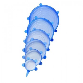 6Pcs/Set Silicone Caps covers Silicone Stretch Lids Vacuum Seal Suction Silicone Cover Food Fresh Fruit Keeping Lid Kitchen Tool