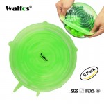 Walfos 6 pieces reusable kitchen tools bowl cover pan lid -Premium stretch silicone lids- stretch silicone bowl lid