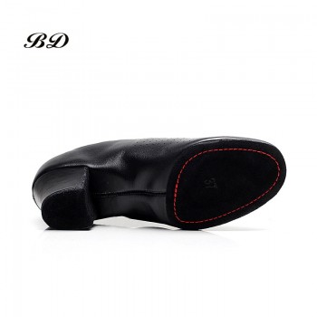 Genuine Leather Latin Dance Shoes Sneakers WOMEN SHOES Jazz Modern Shoe Non-slip Soft Sole Vamp Heel 5cm Slip-UP BD T1 Ballroom