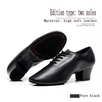 Genuine Leather Latin Dance Shoes Sneakers WOMEN SHOES Jazz Modern Shoe Non-slip Soft Sole Vamp Heel 5cm Slip-UP BD T1 Ballroom
