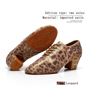 Genuine Leather Latin Dance Shoes Sneakers WOMEN SHOES Jazz Modern Shoe Non-slip Soft Sole Vamp Heel 5cm Slip-UP BD T1 Ballroom