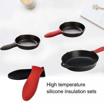 6 Pcs/Lot Grill Pan Scrapers with Silicone Hot Handle Holder for Lodge Cast Iron Skillets Cookware Baking Grill Pans