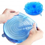 6pcs/Lot Universal Reusable Silicone Stretch Lids Food Fresh Cover Suction Lid-Bowl Pan Fruit Mug Food Fresh Keeping Lid